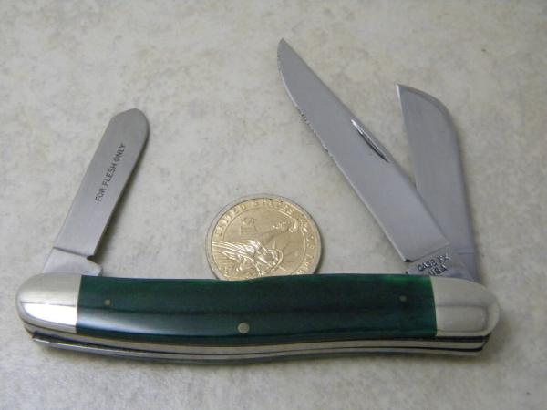Case XX USA 1 Dot 1979 SG63047 Smooth Green Stockman Knife 