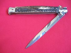 New Old Stock "INOX" 13 Inch Stag ITALIAN STILETTO Switchblade Knife