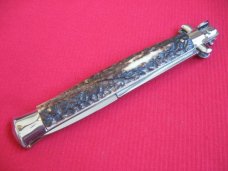 New Old Stock "INOX" 13 Inch Stag ITALIAN STILETTO Switchblade Knife
