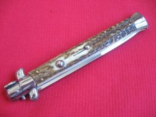New Old Stock "INOX" 13 Inch Stag ITALIAN STILETTO Switchblade Knife