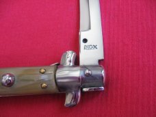 New Old Stock "INOX" 13 Inch Blonde Horn ITALIAN STILETTO Switchblade Knife