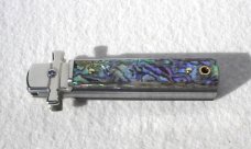 NEW A.G.A. CAMPOLIN DOMINUS 6" BEAUTIFUL ABALONE SCALES AUTOMATIC LEVER LOCK WITH BOX