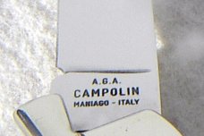 NEW A.G.A. CAMPOLIN DOMINUS 6" BEAUTIFUL ABALONE SCALES AUTOMATIC LEVER LOCK WITH BOX