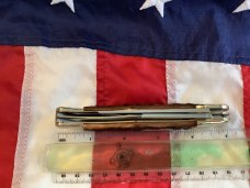Bulldog Brand 2nd Generation 2 Blade Hunter w/ Mountain Hunter Blade Etch w/ Brown Bone Handles -NOS