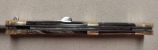 13" Double Eagle Picklock Switchblade. Damascus Blade and Buffalo horn handles.