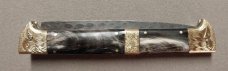13" Double Eagle Picklock Switchblade. Damascus Blade and Buffalo horn handles.