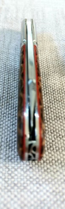 Kroo BeanBag Micarta Sheepsfoot Barlow.Rwl34.3.75.fluted bolsters.filework..spacers..liners.coa/slip