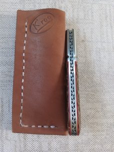 Kroo BeanBag Micarta Sheepsfoot Barlow.Rwl34.3.75.fluted bolsters.filework..spacers..liners.coa/slip