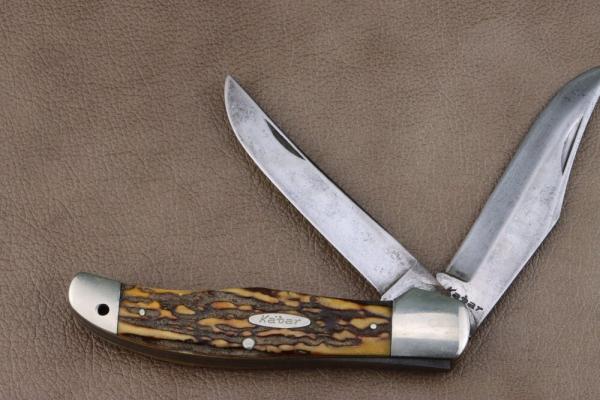 KABAR 2 BLADE HUNTER STAG HANDLES