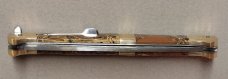 13" Double Eagle Picklock Switchblade. Damascus Blade and Multi Color Acrylic handles.
