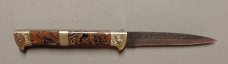 13" Double Eagle Picklock Switchblade. Damascus Blade and Multi Color Acrylic handles.