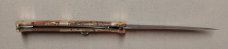 13" Double Eagle Picklock Switchblade. Damascus Blade and Multi Color Acrylic handles.