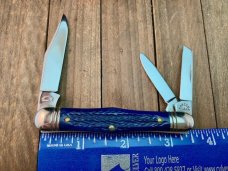 Robeson Mastercraft by Queen Fiddleback Whittler Italian Jigged Blue Bone 1 of 200 
