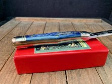 Robeson Mastercraft by Queen Fiddleback Whittler Italian Jigged Blue Bone 1 of 200 