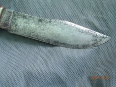 Cattaraugus Skinning Knife Leather Black & Red Fiber Handle