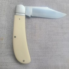 K'roo Vintage Ivory Paper Micarta Lanny..fluted...black accents..4cl"..Rwl34..Filework..coa and slip