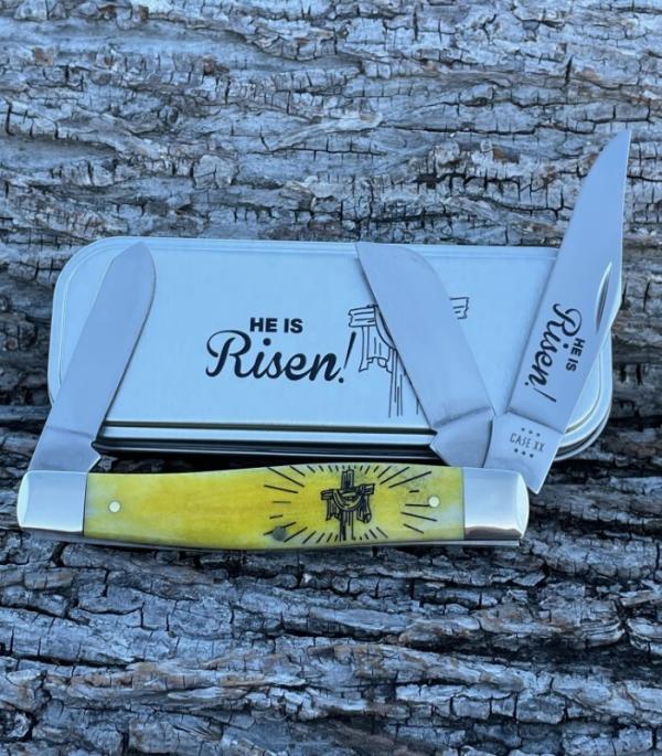 CASE XX ** 2024 EASTER "HE IS RISEN" YELLOW BONE LARGE 75 STOCKMAN ADE ONLY.. ONLY 350 MADE CASE XX ** 2024 EASTER "HE IS RISEN" YELLOW BONE LARGE 75 STOCKMAN ADE ONLY.. ONLY 350 MADE