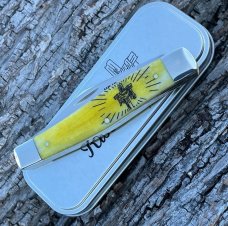CASE XX ** 2024 EASTER "HE IS RISEN" YELLOW BONE LARGE 75 STOCKMAN ADE ONLY.. ONLY 350 MADE