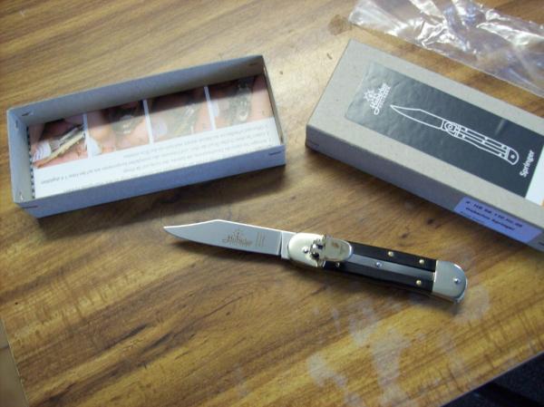 Hubertus Knife Solingen, Germany Small 08 Exotic Black Ebony Wood 5 3/4 " Open Lilyput NIB