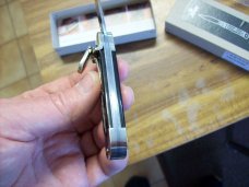 Hubertus Knife Solingen, Germany Small 08 Exotic Black Ebony Wood 5 3/4 " Open Lilyput NIB