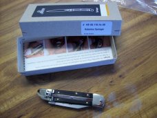 Hubertus Knife Solingen, Germany Small 08 Exotic Black Ebony Wood 5 3/4 " Open Lilyput NIB