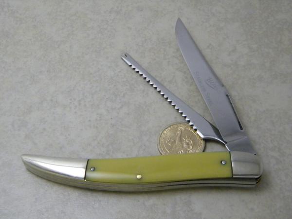 Ulster USA SS Yellow Fish Knife w/Gaff Hook and Scaler