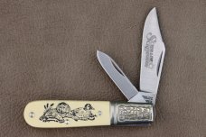 SCHRADE USA SCRIMSHAW SC-506 TWO BLADE BARLOW