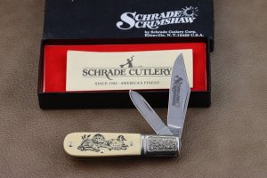 SCHRADE USA SCRIMSHAW SC-506 TWO BLADE BARLOW