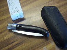 A.G.A. Campolin Pattada Scarce Italian Automatic African Black Ebonywood UNUSED W/Pouch & Box