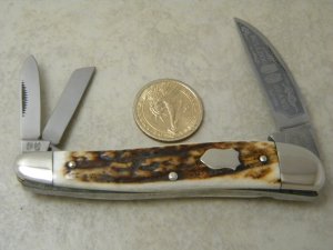 Bulldog Brand Surgical Inst. Stag Wharncliff Whittler Knife