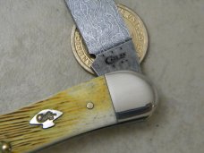 Case XX USA 2014 Damascus 6355WH DAM Barn Board Wharncliff Whittler Knife