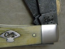 Case XX USA 2015 Raindrop Damascus 6254 DAM Barn Board Trapper Knife