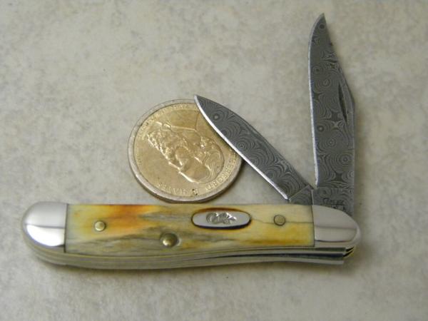 Case XX USA 2008 Raindrop Damascus 5220 DAM Stag Peanut Knife