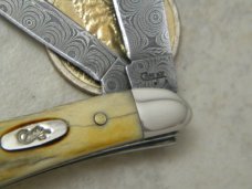 Case XX USA 2008 Raindrop Damascus 5220 DAM Stag Peanut Knife