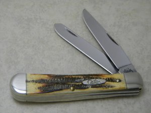 Case XX USA 2004 Bone Stag 65254 Trapper Knife