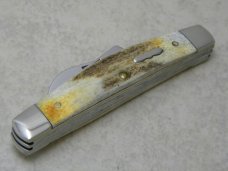 Case XX C. Platts' Sons USA 54052 Stag Etched Blade Congress Knife