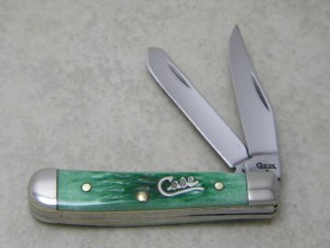 Case XX USA 2009 62154 Script Shield Bone Tiny Trapper Knife