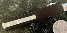 Microtech UTX-70 OTF Knife, Older Flat Body Dated 10/2010, Tanto Blade, Unused 