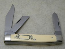 Schrade USA SC505 Scrimshaw Checkered Flag Collection Stockman Knife 