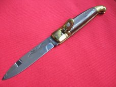 Vintage Italian Engraved Leverlock Switchblade Knife