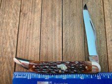 Ka-Bar Olean NY Dogs Head Toothpick Chestnut Jigged Bone