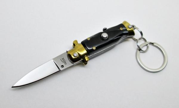 Miniature INOX Stiletto Switchblade Knife Key Chain Synthetic Cow Horn Handle Miniature INOX Stiletto Switchblade Knife Key Chain Synthetic Cow Horn Handle