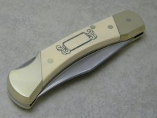 Schrade + USA SC507 Cougar Scrimshaw Lockback Knife & Pouch c.1988