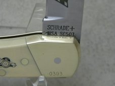 Schrade + USA SC507 Scrimshaw Checkered Flag Collection Lockback Knife & Pouch