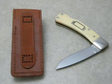 Schrade + USA SC515 Scrimshaw Checkered Flag Collection Lockback Knife & Pouch