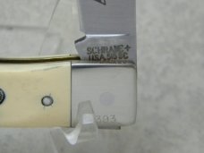Schrade + USA SC515 Scrimshaw Checkered Flag Collection Lockback Knife & Pouch