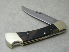 Buck 110 USA Hunter Wood Folding Lockback Knife & Pouch in Box - 3rd Version 2 Rivet c.1971-73
