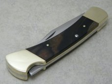 Buck 110 USA Hunter Wood Folding Lockback Knife & Pouch in Box - 3rd Version 2 Rivet c.1971-73