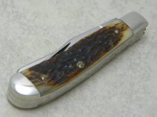 Queen Rogers Bone Mini Trapper Knife "Q77" USA Tang Stamp Etched - c.1977