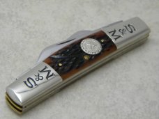 Schatt & Morgan Queen USA Bone 2005 Large Congress NKCA Club Knife NIB